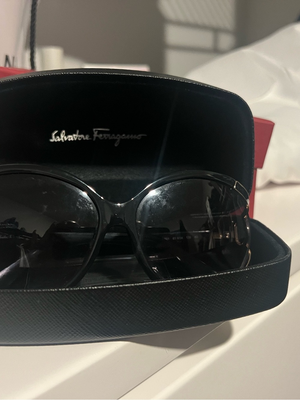 Salvatore Ferragamo Black Oversized Women's Sunglasses
